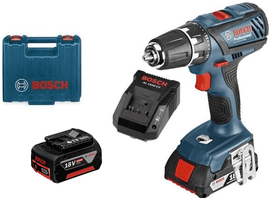 BOSCH Professional motorni udarni odvijač GSR 18-2-LI Plus, 1×5Ah, u kovčegu (06019E6122)