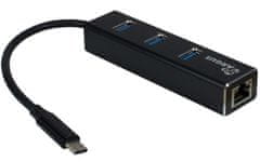 USB razdjelnik s gigabit mrežnim adapterom IT-410, LAN, USB-C, 3-ports USB 3.0