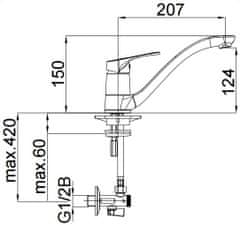 Herz Unitas kuhinjska armatura Project m20, s kutnim ventilima (01185)