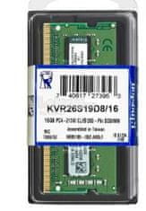 Kingston RAM memorijski modul SODIMM DDR4, 16GB, PC2666, CL19, Non-ECC (KVR26S19D8/16)