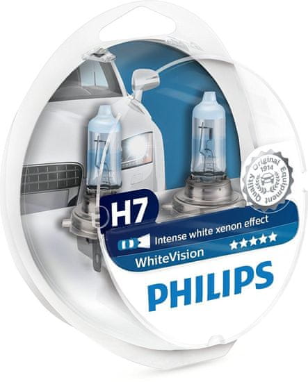 Philips žarulja Halogen H7 12V + W5W White Vision (Xenon efekt)