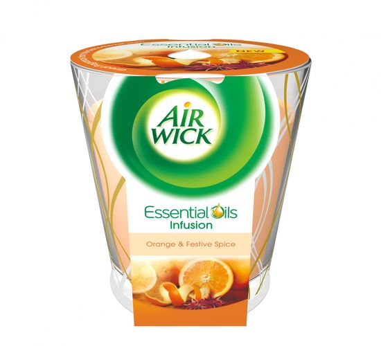 Air wick mirisna svijeća Essential Oil Infusion DECO, naranča i blagdanski začini