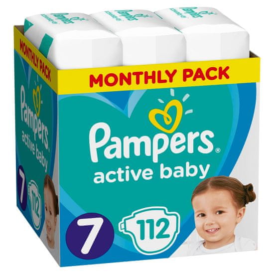 Pampers pelene Active Baby 7 (15+ kg) 112 pcs - mjesečno pakiranje