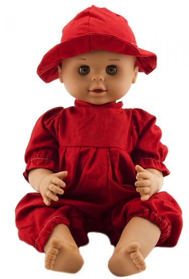 Teddies beba, 50 cm, s crvenom odjećom i kapom