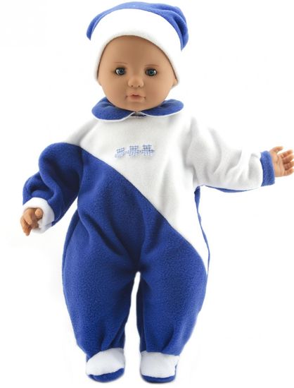 Teddies beba u odjeći s kapom, plavo-bijela, 50 cm