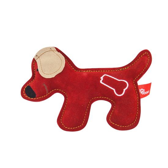 Akinu igračka za pse PREMIUM pas, koža, crvena