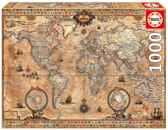 EDUCA slagalica karta antičkog svijeta, 1000 komada