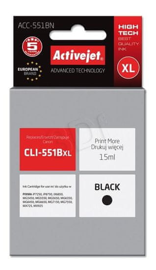 ActiveJet tinta Canon CLI-551BkXL, crna