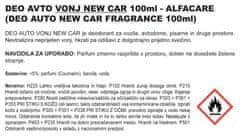 Alfacare DEOAUTO osvježivač prostora, new car, 100 ml