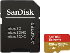 SanDisk Ekstremna memorijska kartica + adapter, microSDXC, 128 GB, A2, C10, V30, UHS-I, U3 (SDSQXA1-128G-GN6AA)