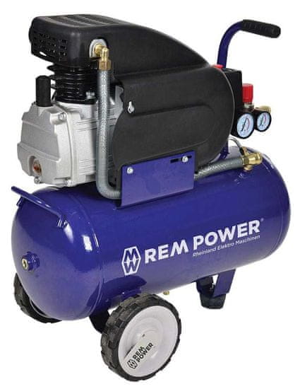 REM POWER Klipni kompresor 24 L + 5 dijelova pneumatskog seta S