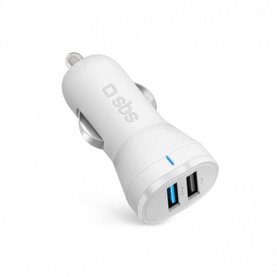 SBS auto punjač Fast Charge 12/24V, 2400 mAh, bijeli