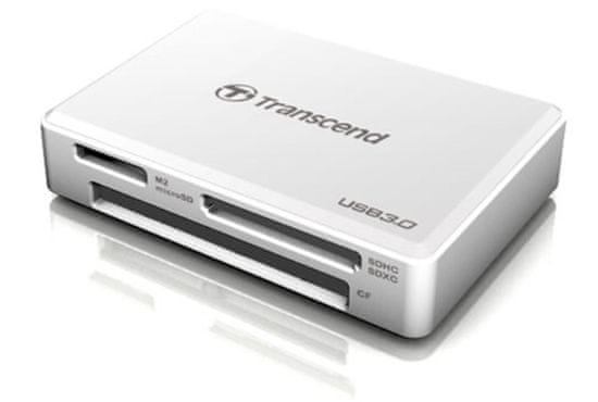 Transcend čitač kartica RDF8, USB 3.1/3.0, micro USB v USB Type A, bijela