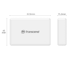 Transcend čitač kartica RDF8, USB 3.1/3.0, micro USB v USB Type A, bijela
