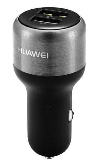 Huawei AP31 autopunjač, univerzalni, dvostruki USB, Fast Charge, Type-C, crna