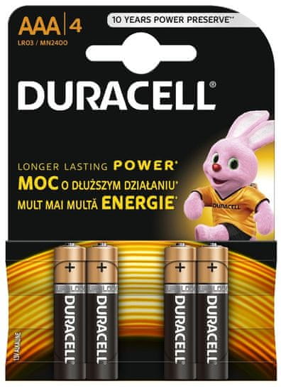 Duracell baterije AAA, 4kom (MN2400, LR3)
