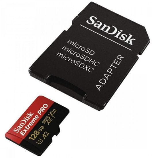 SanDisk memorijska kartica micro SD Extreme Pro SDXC 128 GB + adapter