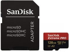SanDisk memorijska kartica micro SD Extreme Pro SDXC 128 GB + adapter