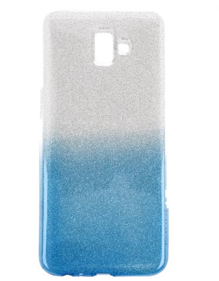 Bling silikonska maska sa šljokicama za Galaxy J6 Plus 2018 J610, srebrno-plava