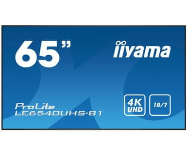iiyama LED LCD informacijski monitor ProLite LE6540UHS-B1, AMVA3, VGA/DVI/HDMI, 164 cm (65"), crni