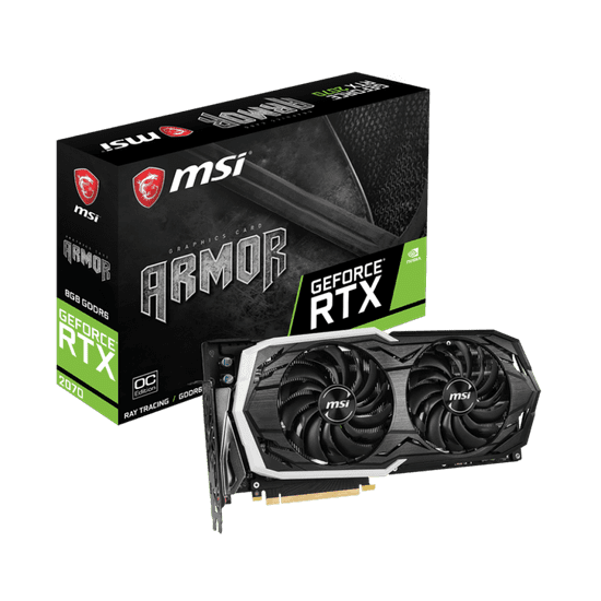 MSI grafična kartica MSI GeForce RTX 2070 ARMOR 8G OC, 8GB GDDR6, PCI-E 3.0