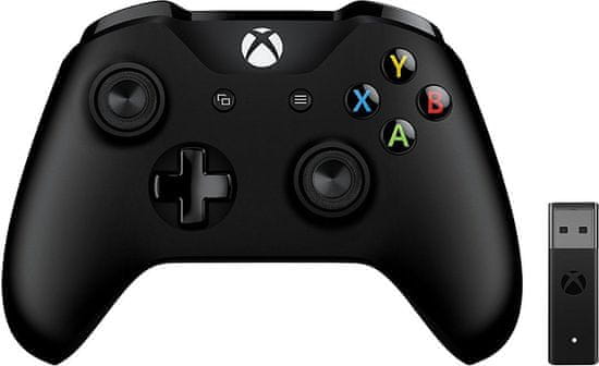 Microsoft bežični kontroler za Xbox One, crni + USB adapter za Windows 10