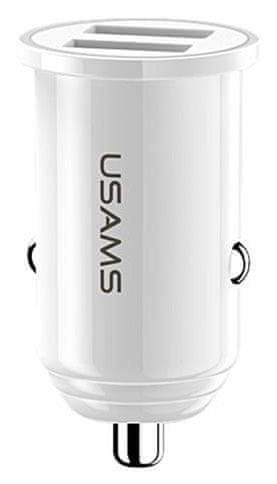 USAMS punjač za auto CC055 C8 USB 3,1 A Dual Mini White (EU Blister) 2441148