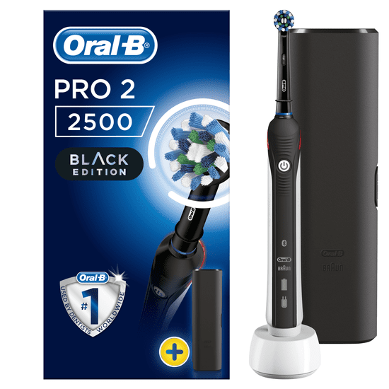 Oral-B električna zubna četkica Pro 2 2500 Black Edition Cross Action