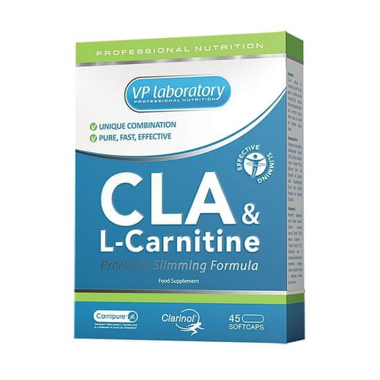 VPLAB CLA &amp; L – Carnitine, 45 kapsula