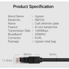 Ugreen kabel Cat6 UTP LAN, 1m, crni