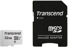 Transcend memorijska kartica microSDHC 32GB 300S, 95/45 MB/s, C10, UHS-I Speed Class 3 (U3), adapter