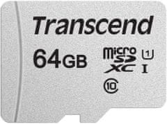 Transcend memorijska kartica microSDXC 64GB 300S, 95/45 MB/s, C10, UHS-I Speed Class 3 (U3), adapter