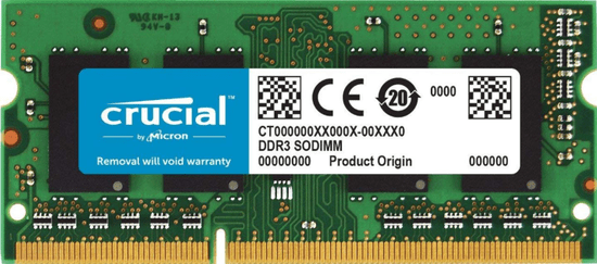 Crucial memorija (RAM) Mac &amp; PC DDR3 4GB, 1333MHz, SODIMM, CL9 (CT4G3S1339M)