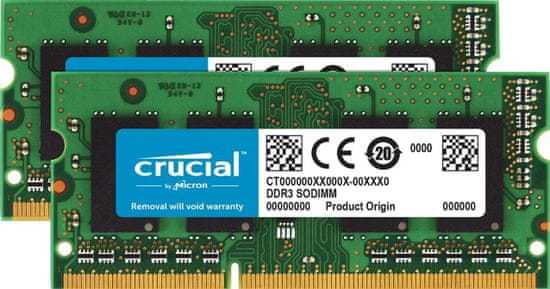 Crucial memorija (RAM) za PC i Mac SODIMM DDR3 16GB Kit (2x 8) PC3-12800 1600MHz CL11