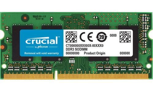 Crucial memorija (RAM) za prijenosna računala i Mac SODIMM DDR3L 4GB PC3-12800 1600MHz CL11 (CT4G3S160BM)