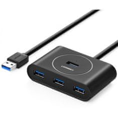 hub USB 3.0, 4 Ports, 50cm, crni
