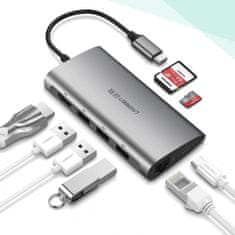 Ugreen USB hub USB-C na 3xUSB3.0 + HDMI + RJ45 + SD &amp; TF