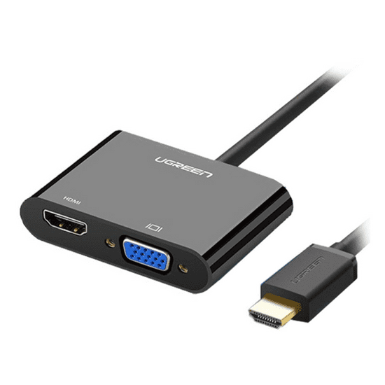 Ugreen konverter HDMI na VGA + HDMI, crni