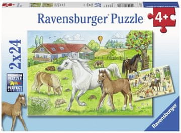 Ravensburger Konji na farmi slagalica, 2 x 24 komada