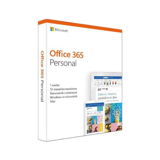 Microsoft Office 365 Personal 32/64 (Microsoft 365 Personal), Engleski, 1 godina pretplate