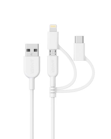 Anker kabel Powerline II USB-A to 3v1, bijeli