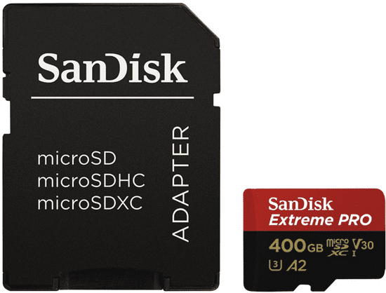 SanDisk memorijska kartica Micro SDXC Extreme Pro + adapter SD, 400GB