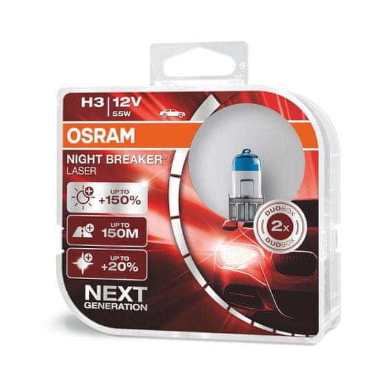 Osram Night Breaker laser H3 Duo Box +150%