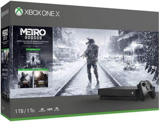 Microsoft igraća konzola Xbox One X, 1TB, crna + Metro Trilogy Bundle