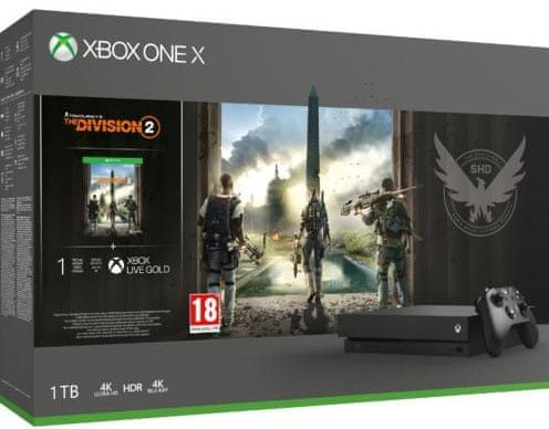 Microsoft igraća konzola Xbox One X, 1TB, crni + Tom Clancy’s The Division 2