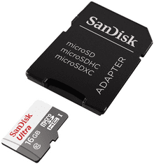 SanDisk memorijska kartica Ultra MicroSDHC 16GB, 48MB/s UHS-I + SD adapter