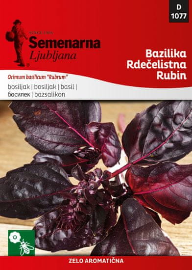 Semenarna Ljubljana crveni bosiljak Rubin D1077, mala vrećica