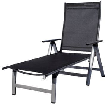 DAJAR ležaljka LONDON, srebrna + crna