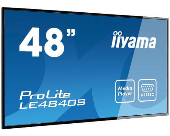 iiyama LED LCD monitor ProLite LE4840S-B1, VGA/DVI/HDMI, SVA, crni