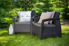 Allibert 2-dijelni komplet stolica Corfu Duo, s jastucima, smeđa